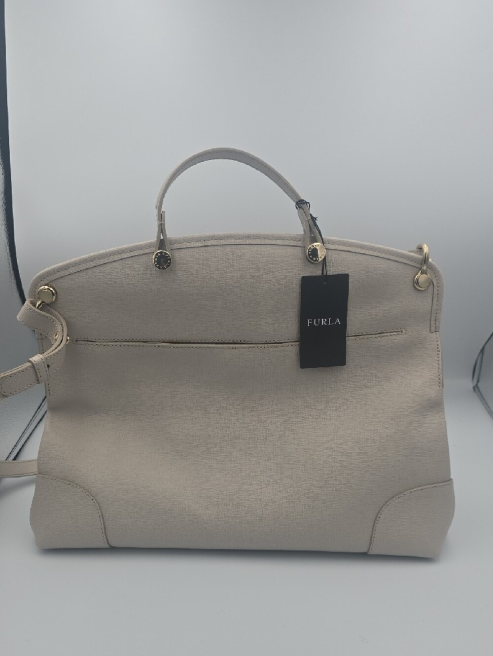 Furla Piper Top Handle Beige Medium Satchel/Dome Bag W Gold Hardware  (NWT)✨️🤍✨ - Picture 13 of 15